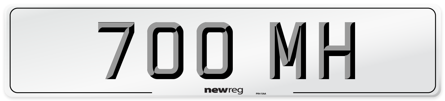 700 MH Number Plate from New Reg
